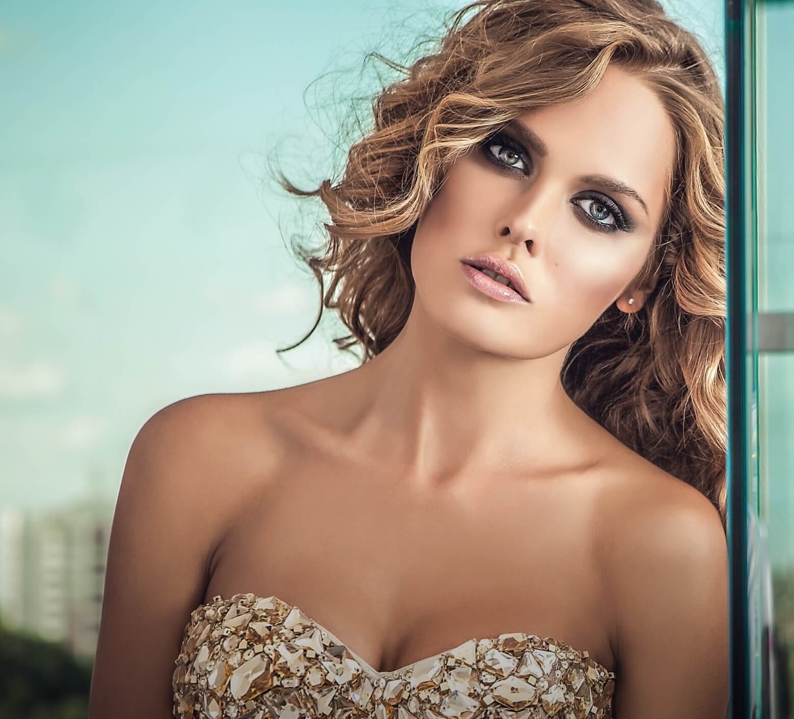 Woman with smooth, glowing skin